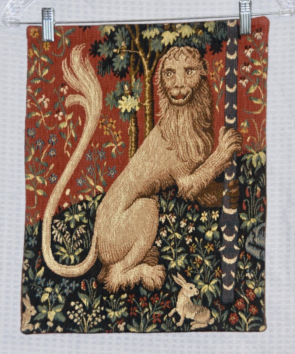Allan Waller Ltd. Point de l'Halluin Tapestry Lady and the Unicorn Lion Panel #3
